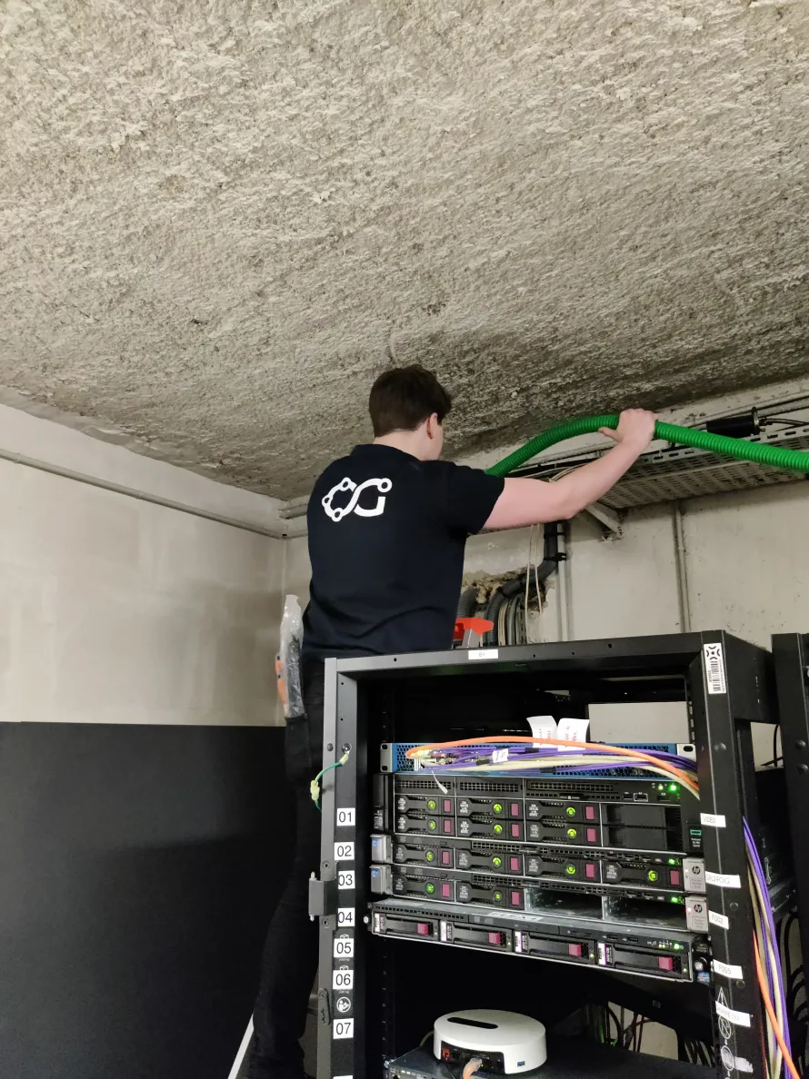 Pose de la gaine verte